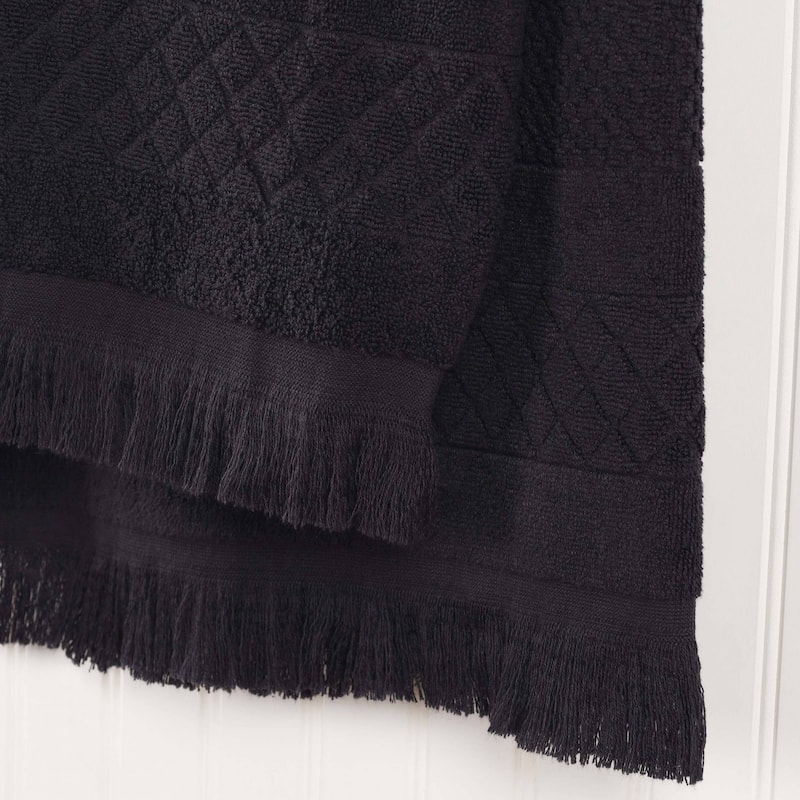 Superior Rolla Cotton Geometric Jacquard Plush Soft Bath Towel Set of 3