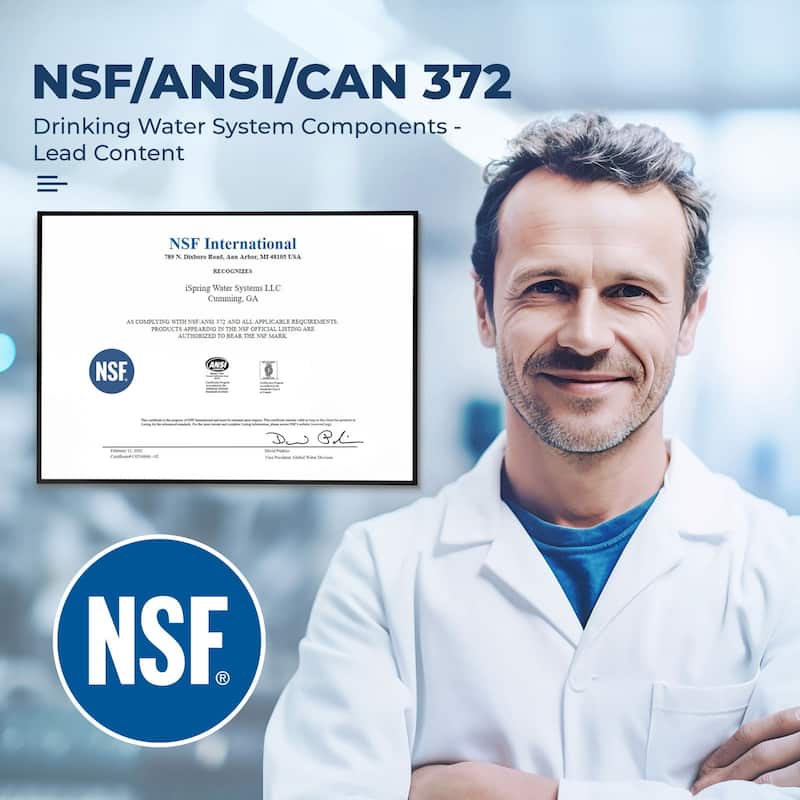 iSpring WSP50ARJ-BP NSF Certified Spin-Down Sediment Water Filter w/ Bypass, 50 Microns, 4 Modes, Touch-Screen Flushing Module