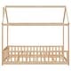 preview thumbnail 29 of 48, Twin Size Solid Wood House Bed with Guardrails for Toddlers