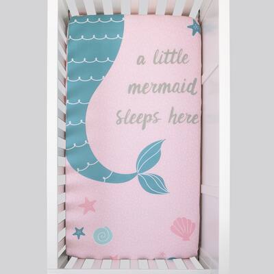 NoJo Sugar Reef Mermaid Cotton Crib Sheet