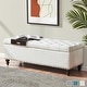 HUIMO 50-inch Button-Tufted Storage Bench Ottoman with Removable Tray for Living Room Bottom rivets design