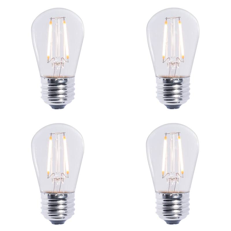 Bulbrite Pack of (4) 2.5 Watt Dimmable Clear Filament S14 Medium (E26) LED Bulb - 2700K and 80 CRI