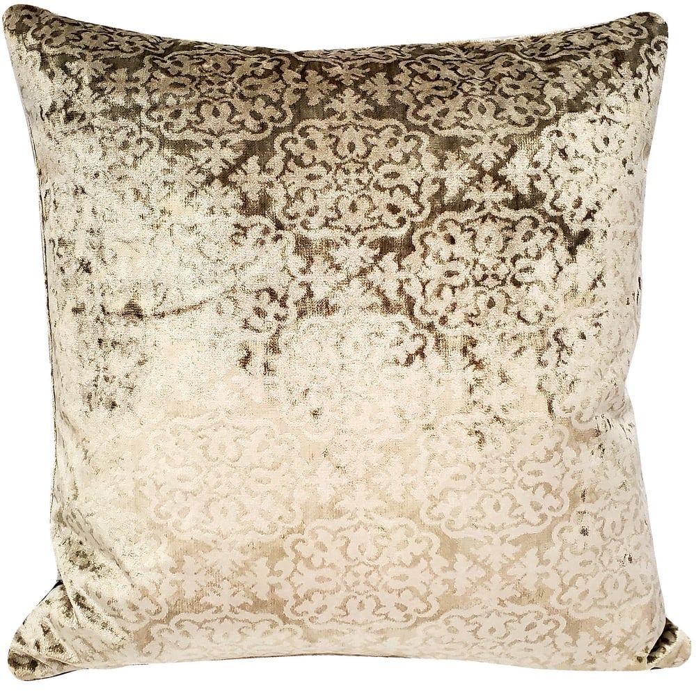 Artemis Taupe Velvet Throw Pillow