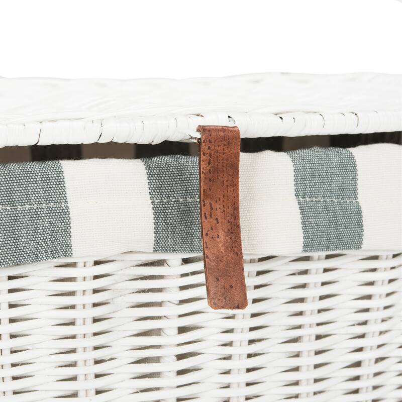 SAFAVIEH Hasiba Rattan Laundry Basket - 19.2" x 10.2" x 23.6" - 19Wx10Dx24H