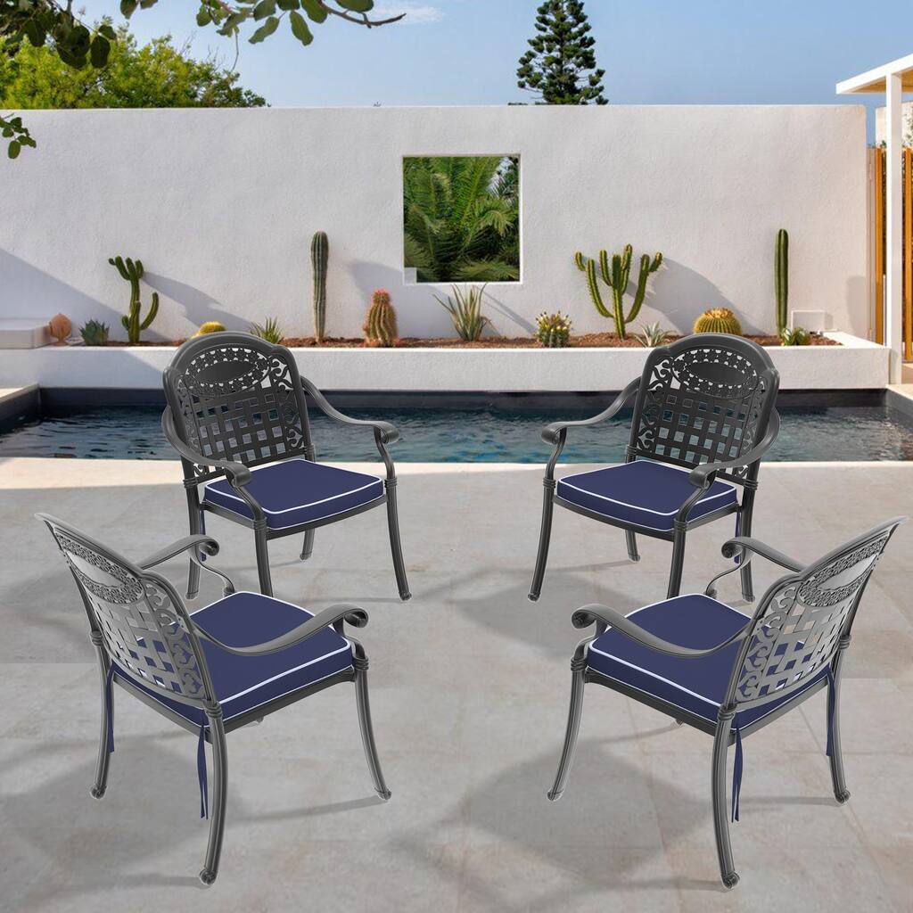 Cast Aluminum Patio Dining Chair 4PCS