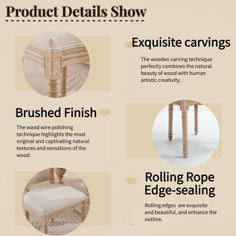 Reception Chair Beige Side Chair Vanity Chair Kitchen Chair Office Chair Coffee Chair Upholstered Chair with Wood Legs