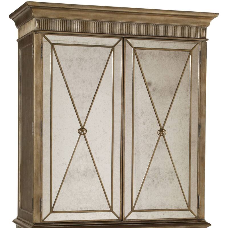 Hooker Furniture 3016-90114 52" Wide Armoire Top From the Sanctuary - Bling Distressed Gold