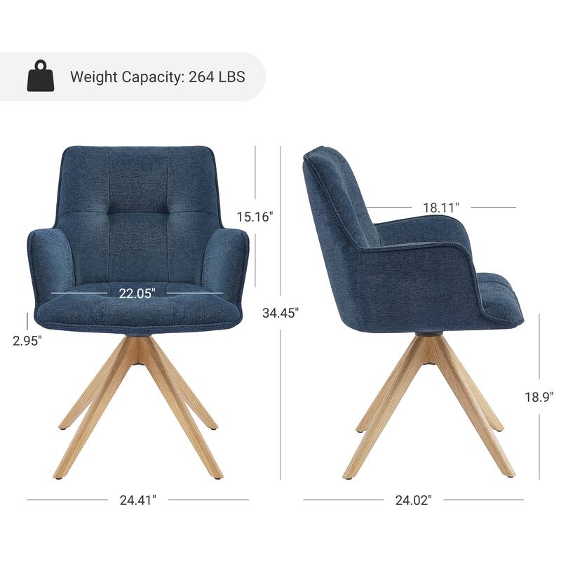 Art Leon Swivel Wood Accent Arm Chair