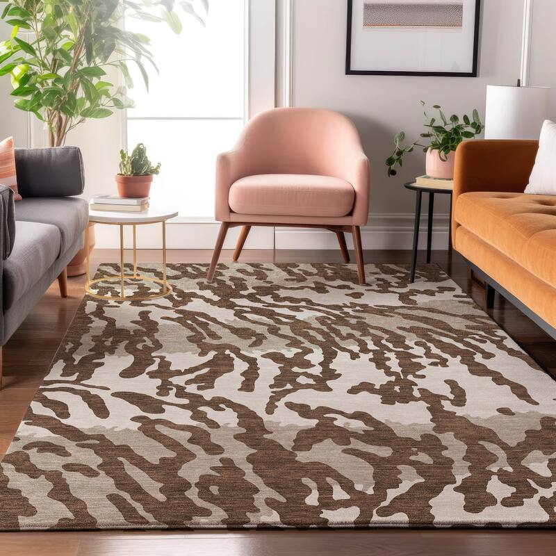 Premium Washable Super Soft Modern Tiger Mayfield Rug - Chocolate - 9' x 12'