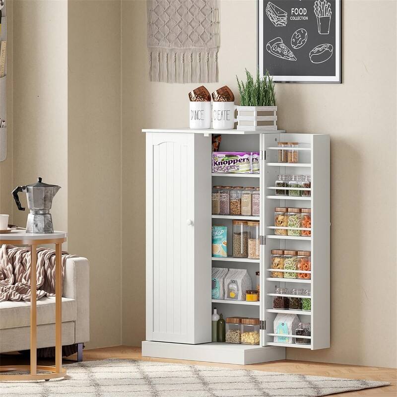 Storage Cabinet with Doors and Adjustable Shelves - 12"D x 23.62"W x 41"H
