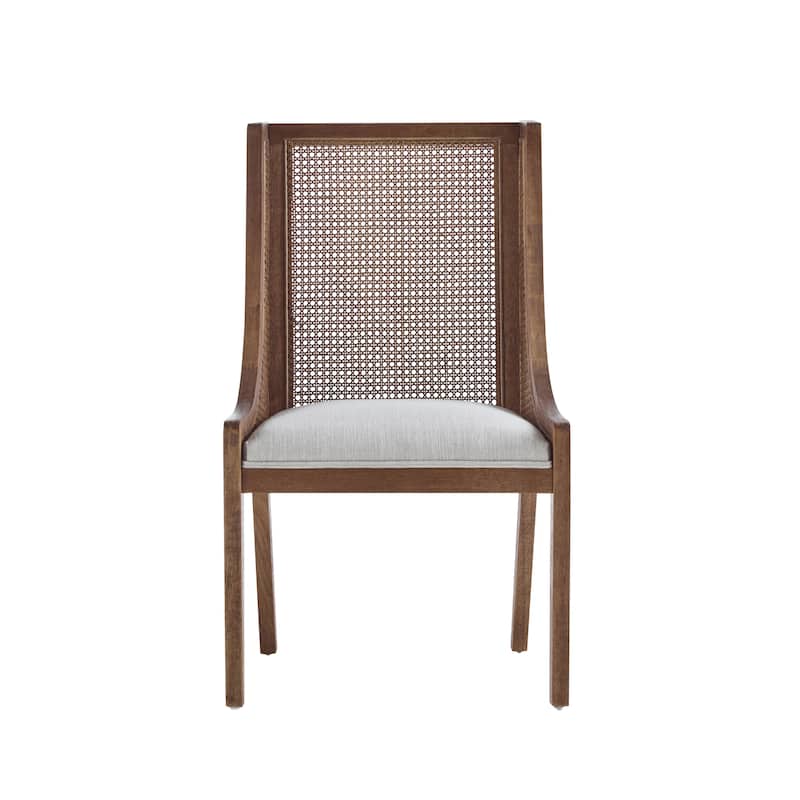 Maurers Cane and Wood Upholstered Dining Chairs (Set of 2) by Christopher Knight Home