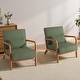 preview thumbnail 23 of 141, 25" W Mid Century Upholstered Wood Accent Chair with Pillow set of 2