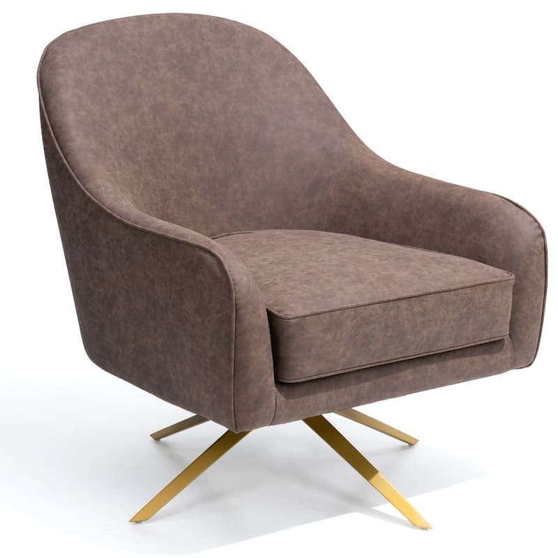 PU Faux Leather Swivel Accent Sofa Chair