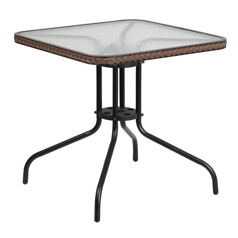 Powder-coated Aluminum/ Rattan Lightweight 5-piece Outdoor Dining Set