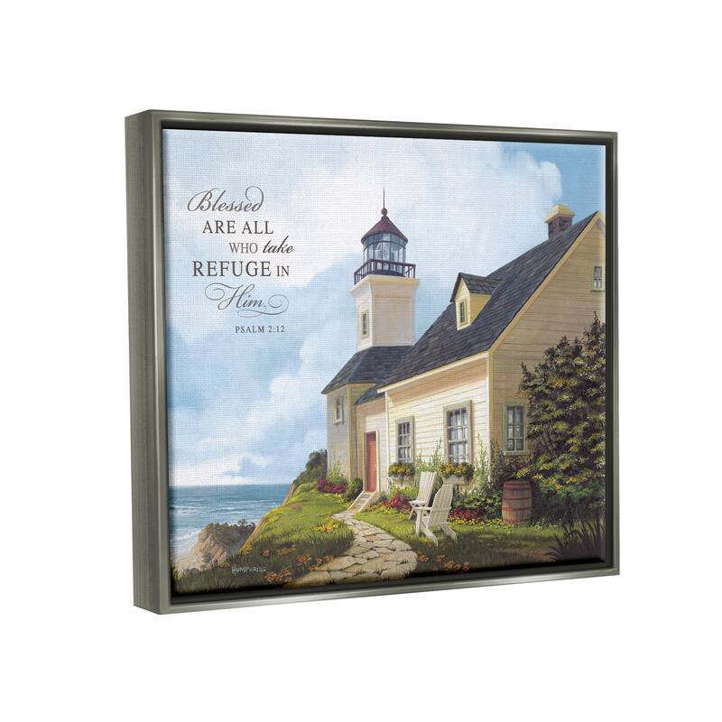 Stupell Religious Proverb Coastal Scene Framed Floater Canvas Wall Art Design by Michael Humphries