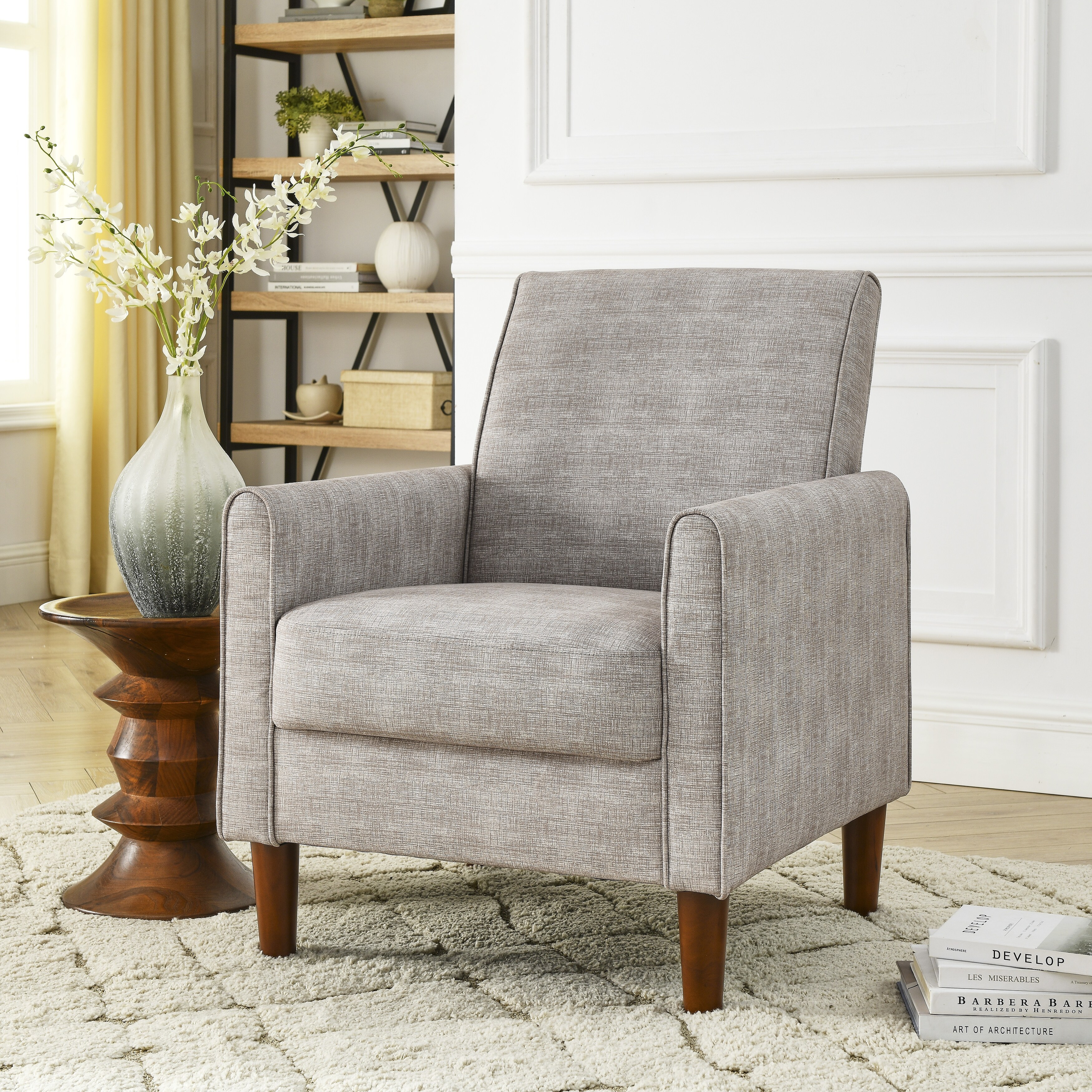 Modern accent chair single sofa comfy fabric upholstered deals arm chair living room