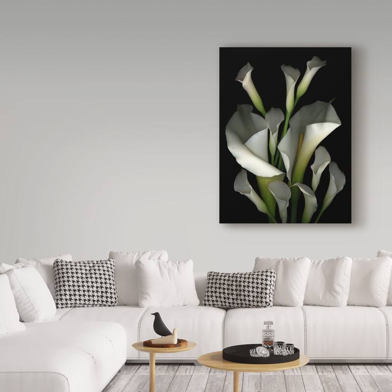 Susan S. Barmon 'White And Crystal Blue Callas 2' Canvas Art