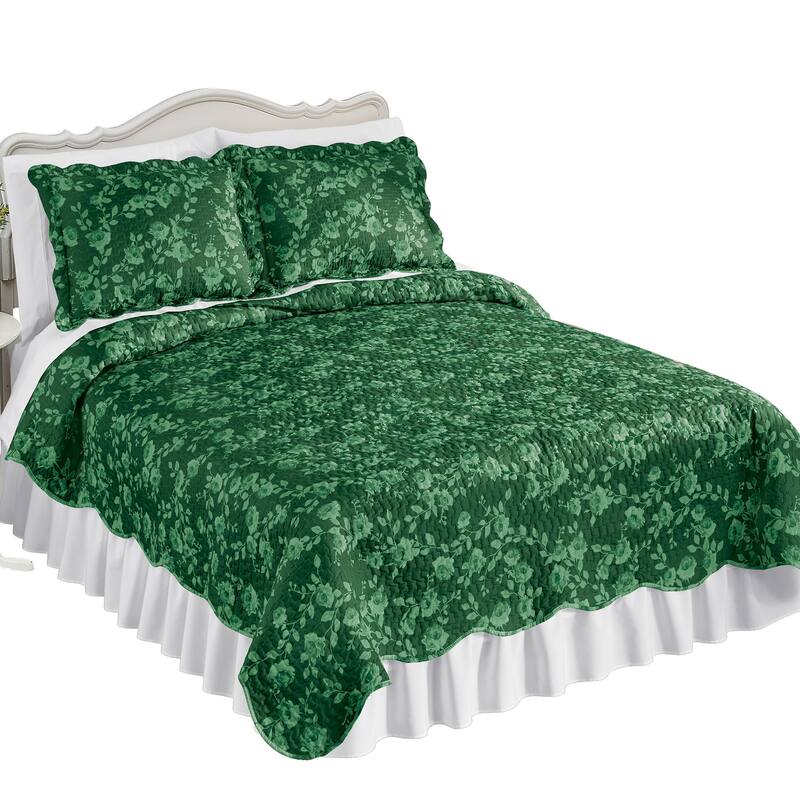 Unique Rose Reversible Scalloped Edge Quilt