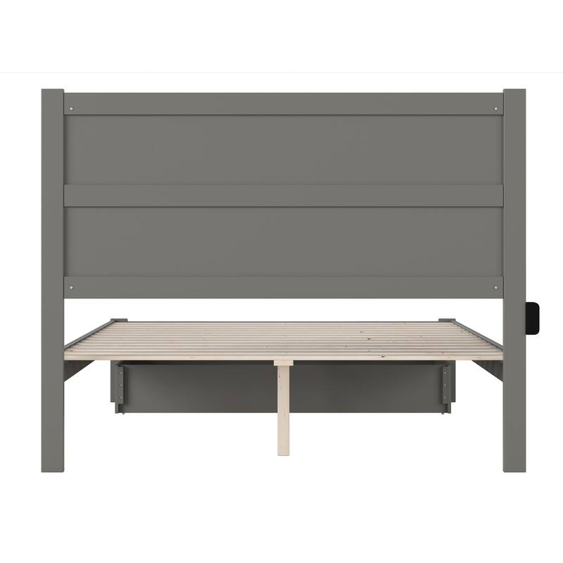 Gothic Grandeur Bed with Foot Drawer - Grey Bedroom Furniture