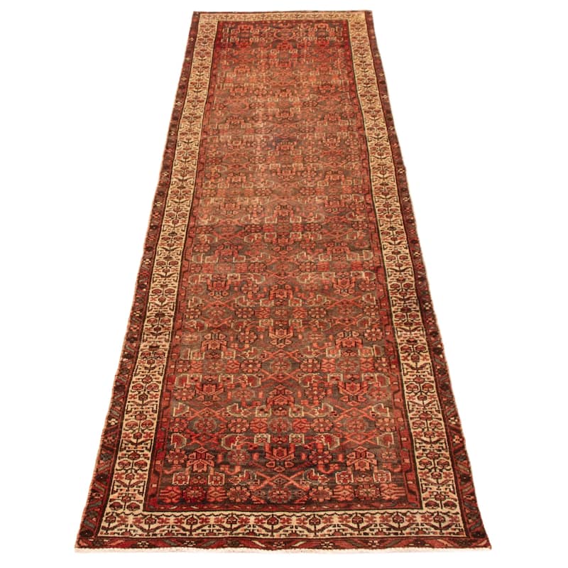 ECARPETGALLERY Hand-knotted Andelz Brown Wool Rug - 3'5 x 12'10