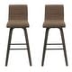 preview thumbnail 110 of 120, Skara Swivel Bar Stool, Upholstered Bar Height Chair with Bentwood Frame Set of 2 - Vintage Dark Brown Faux Leather & Espresso