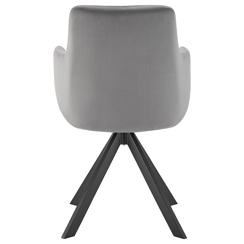 Velvet Swivel Dining Armchair with Black Steel Legs Modern Velvet Upholstered for Living Room - 33.47”H x 22.84”W x 24.02”D