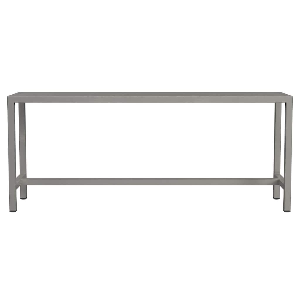 Silver Iron Solid Entryway Bench with Nickel Metal Legs for 2-Person Seating - 12” D x 43.5” W x 18” H