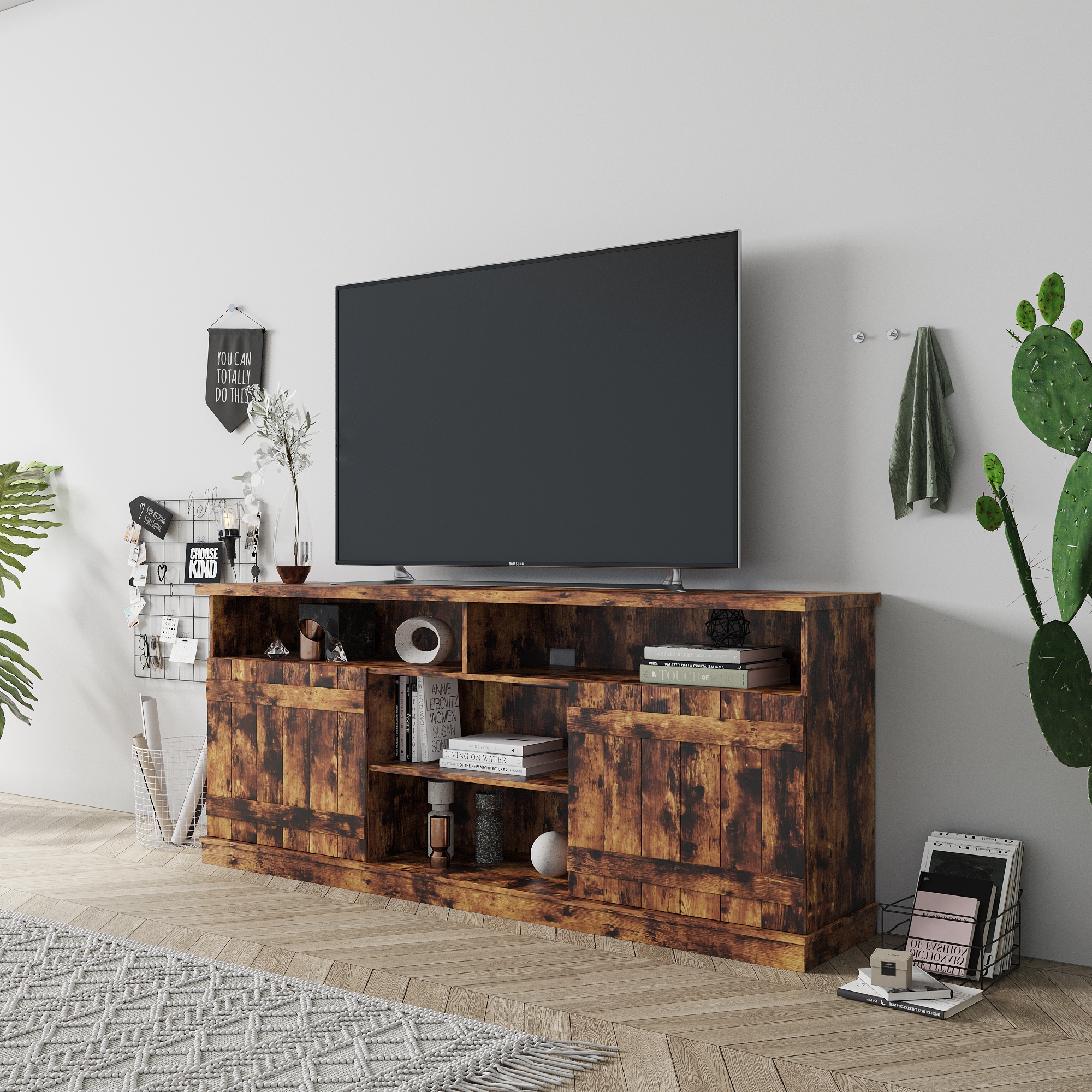 Rustic reclaimed sales wood tv stand