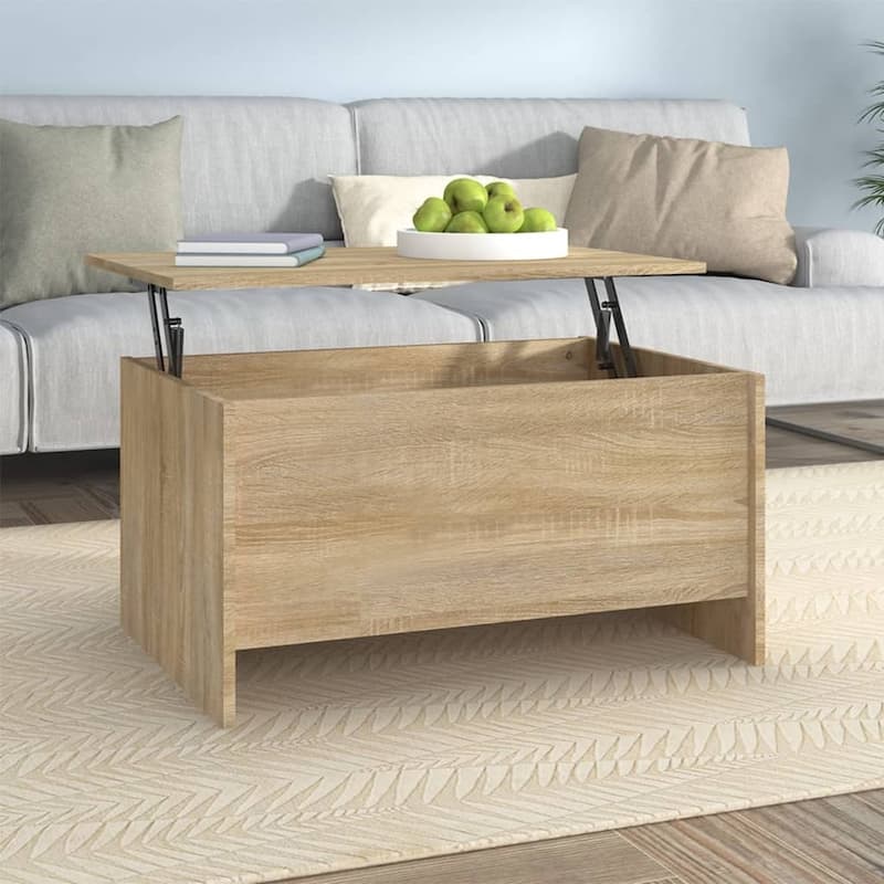 vidaXL Coffee Table Lift Top End Table Accent Side Sofa Table Engineered Wood - 31.5" x 21.9" x 16.3" - Sonoma oak