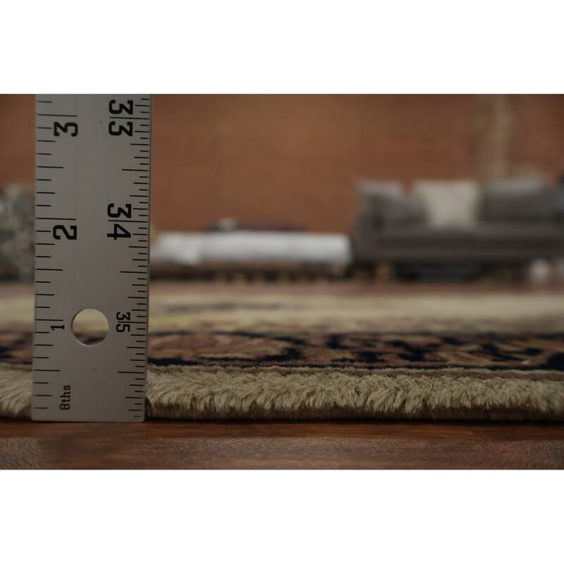 Hand Knotted Oriental 100% Wool Carpet Traditional Floral Beige & Ivories Peshawar Runner Rug - 8' 0'' X 2' 7''