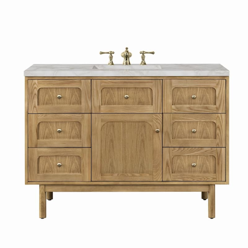 James Martin Vanities 545-V48-3VSL Laurent 48" Single Basin Wood - Light Natural Oak - Oak Finish