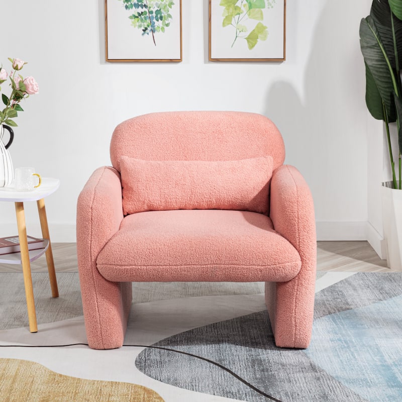 Stylish and Minimalist Single Sofa Chair with Arms and Pillow, Armchair, Accent Chair for Living Room, Bedroom, Study