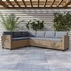preview thumbnail 1 of 6, Decker Contemporary Wicker Padded Outdoor Sectional Sofa by M&L Co Natural