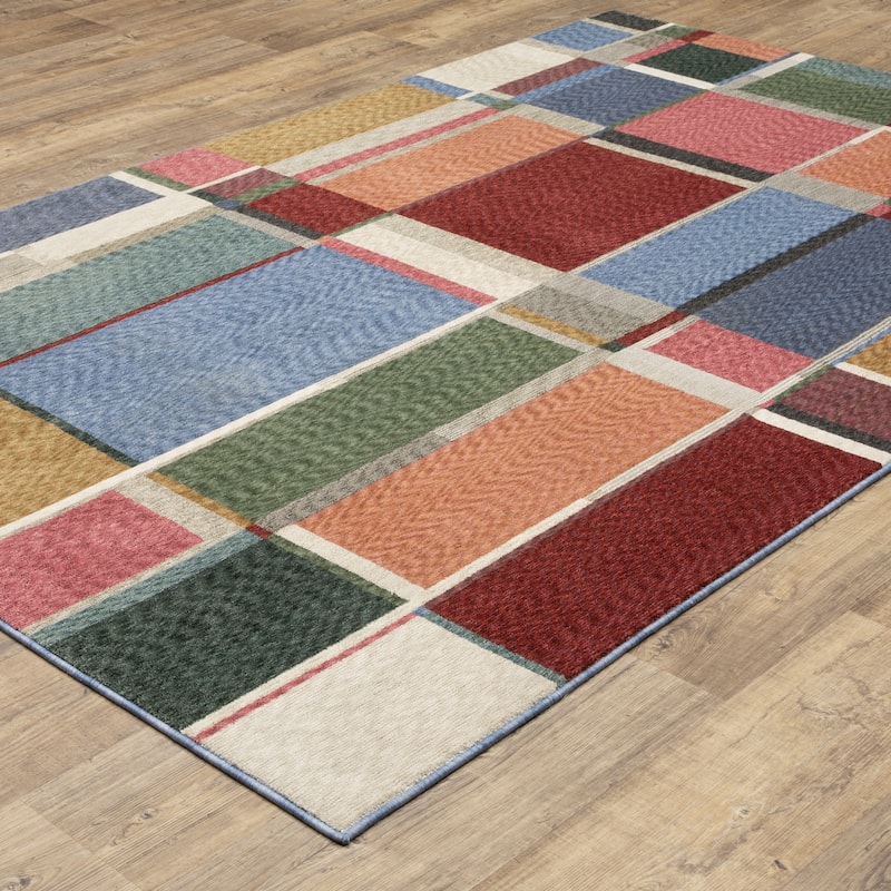 Tobias Modern Color Block Multi-colored Area Rug