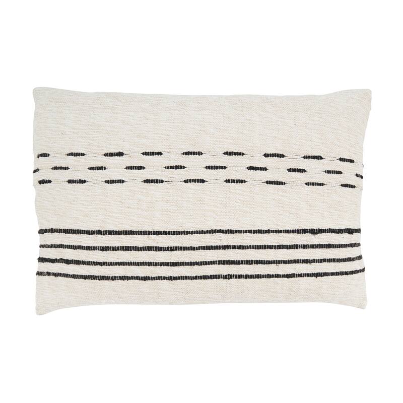 Sleek Dash and Stripe Throw Pillow - 16"x24" - Cover Only - Natural