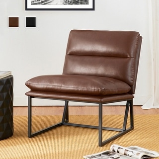 Glitzhome 30.25"H Modern Soft PU Armless Accent Chair