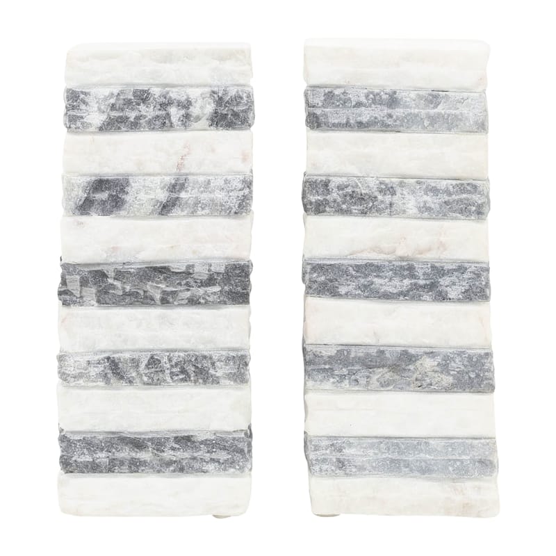 Sagebrook Home Stone Marble Bookends Stone Marble