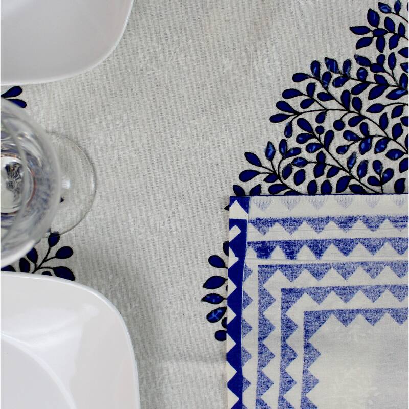 Cotton Regale Tree Of Life Print Floral Tablecloth Collection - 88 x 102 inches