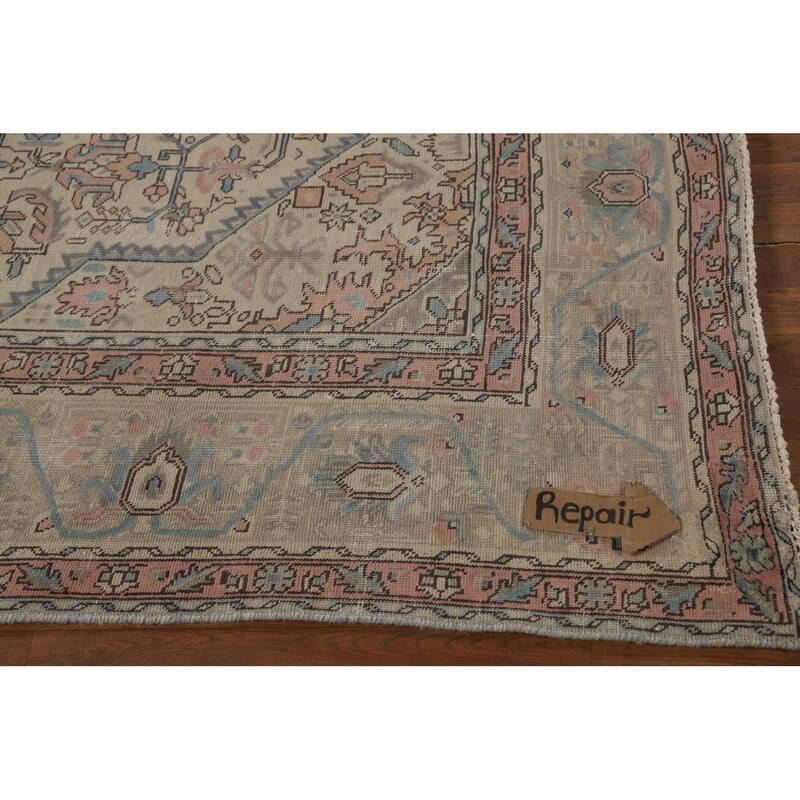 Geometric Tabriz Persian Area Rug Oriental Hand-Knotted Wool Carpet - 8'0"x 10'6"