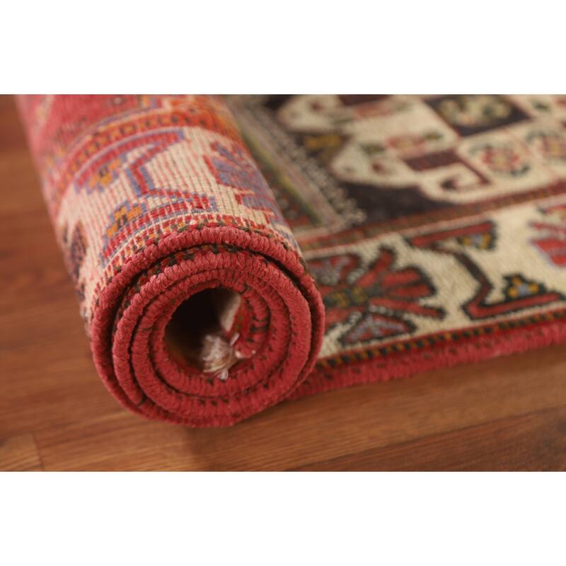 Vegetable Dye Shiraz Persian Antique Rug Hand-knotted Wool Carpet - 3'10"x 5'6"