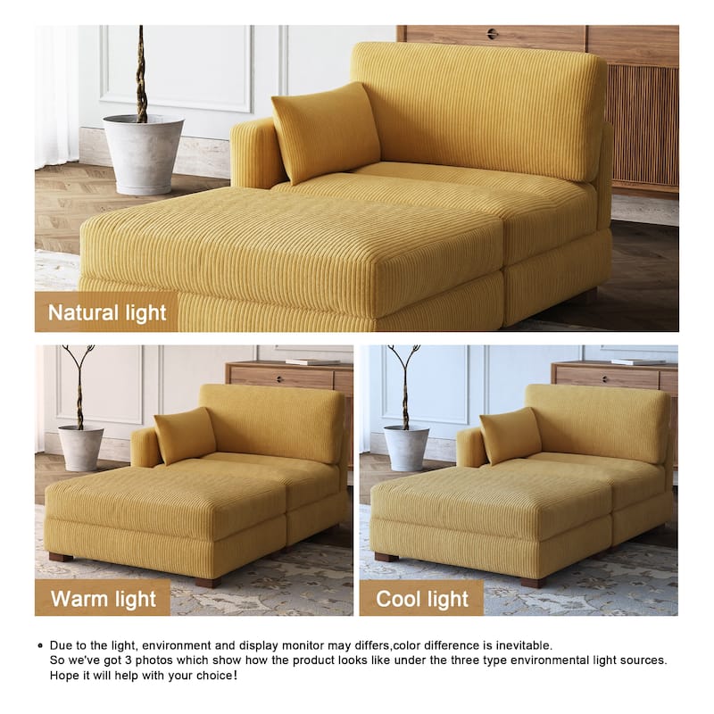 Modular Sectional Sofa with Ottomans