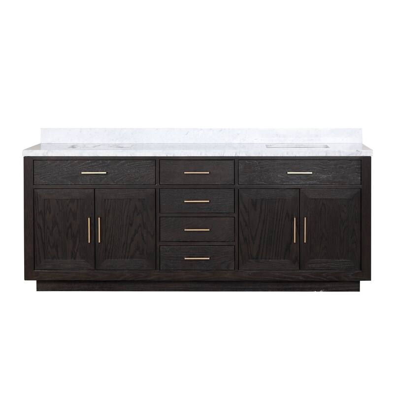 Lexora Abbey Bath Vanity and Carrara Marble Top