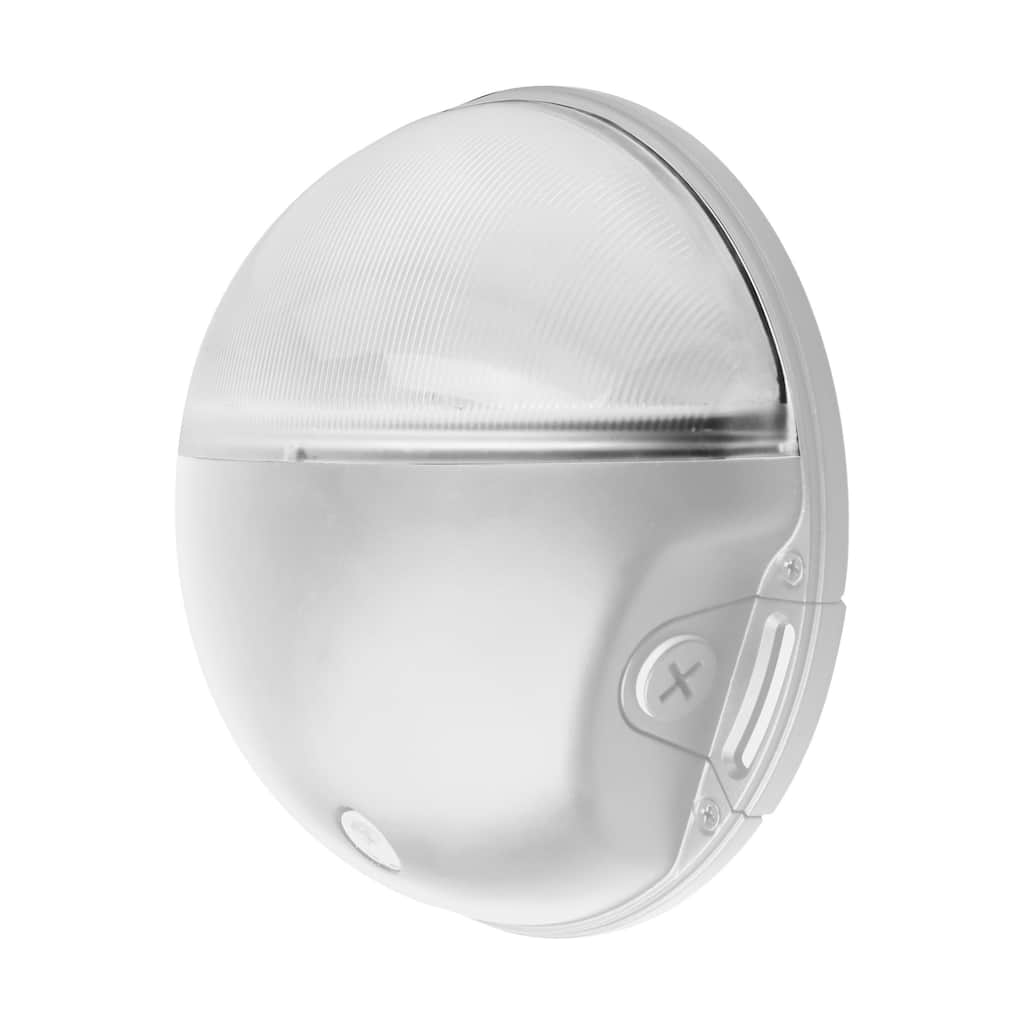 LED Small Round Wall Pack 20W CCT Selectable Bypassable Photocell 120-277 Volt White Finish