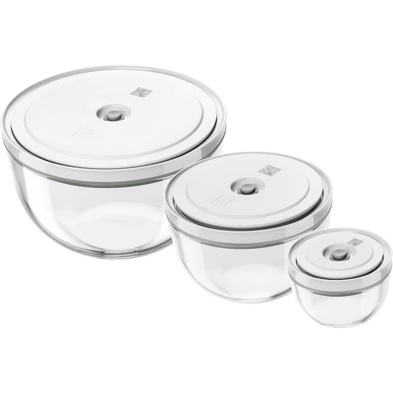 ZWILLING Fresh & Save BOWLS 3-pc Glass Vacuum Bowl Set - Clear - Clear - 3-pc - 3 Piece