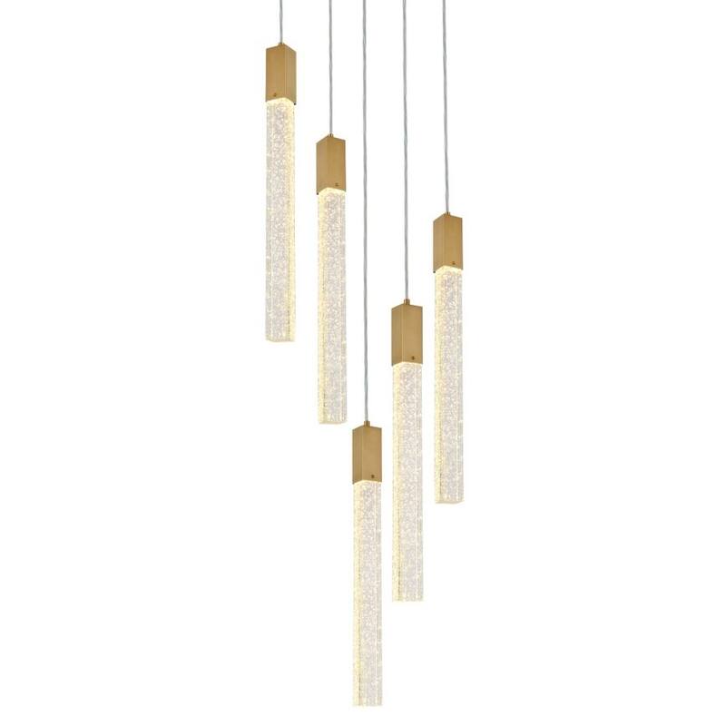 Elegant Lighting 2067D20 Weston 5 Light 20" Wide LED Crystal Multi - Satin Gold