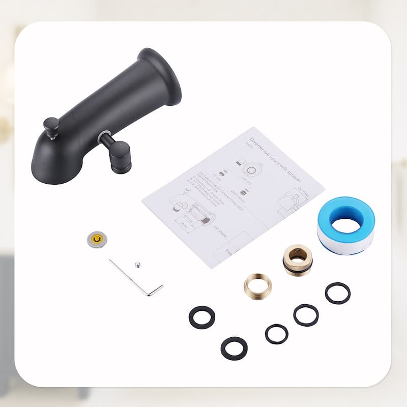 WOWOW Integrated Diverter Bathtub Spout with Showerhead Connection