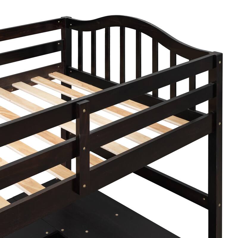 Multi-Functional Twin Loft Bed with Desk, Storage Drawers, and Shelves