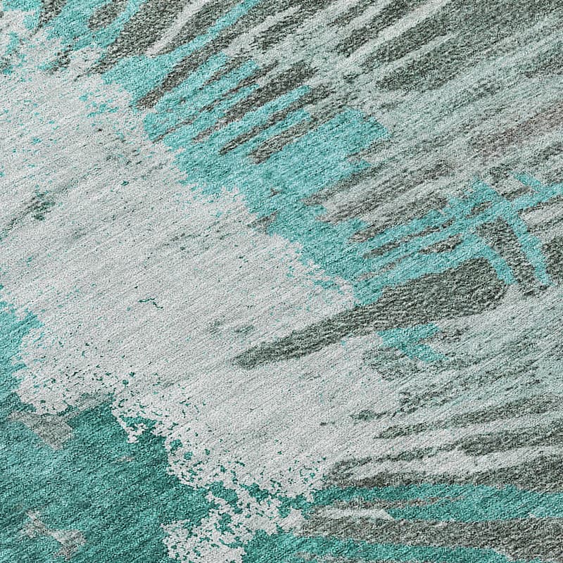Machine Washable Indoor/ Outdoor Chantille Modern Burst Rug