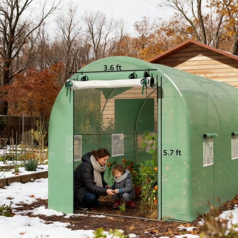 GDFStudio Outdoor Veyra Walk-In Greenhouse with PE Cover and Reinforced Frame