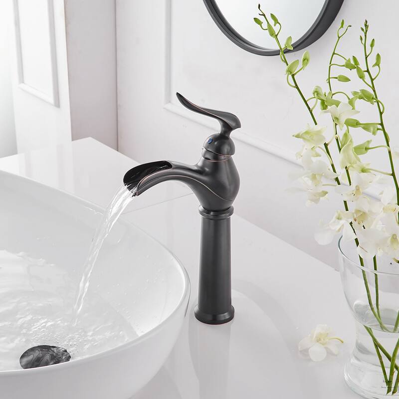 Waterfall Commercial Vessel Sink Bathroom Faucet-Oil Rubbed Bronze - Oil Rubbed Bronze